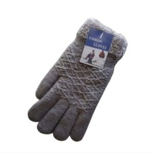 Thick and Warm Knit Gloves - Soft & Cozy Lining.  Dark Gray